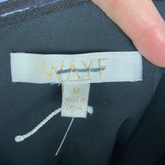 NEW WAYF Korbin Striped Off Shoulder Dress Blue Size Medium Cotton Brand Cutout - Picture 6 of 9